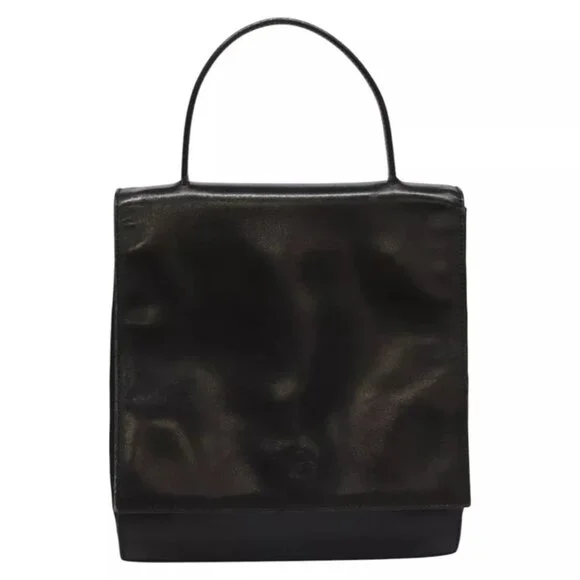 PRADA Hand Bag Nylon Leather Black Auth